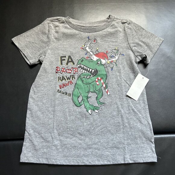 NWT Epic Threads Christmas T-Rex Tee Boys size 7 - Picture 2 of 3